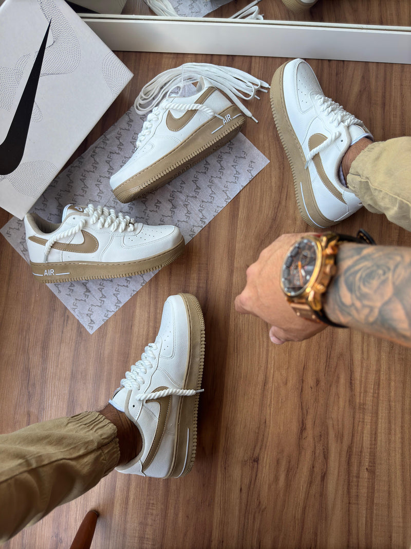 ✔️TÊNIS AIR FORCE LINHA LUXO  Branco Bege