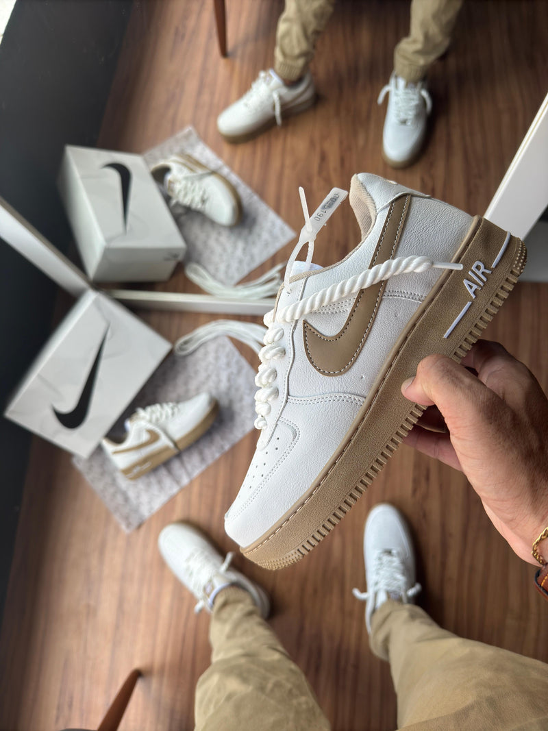 ✔️TÊNIS AIR FORCE LINHA LUXO  Branco Bege